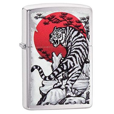 Imagem de Isqueiros de animais da Zippo, Cromado, Asian Tiger Design, One Size