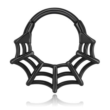 Imagem de JOYTOYOU 16G 1,2 mm 1 peça aço inoxidável anjo e demônio nariz lábio septo anéis tragus cartilagem daith anel de nariz articulado argola articulada segmento anel piercing jóias diâmetro 8 mm 10 mm,