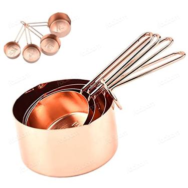 Imagem de Mimo Style Conjunto de 4 Xícaras Medidoras Bronze, Próprias Para Ingredientes Secos ou Líquidos, Produto Leve e Fácil de Manusear, Possui Bicos Para Vazão de Líquidos, Material de Aço Inox