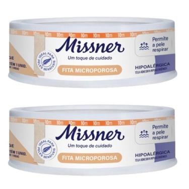 Imagem de Kit 2 Fita Microporosa Bege 1,2cm X 10m - Missner