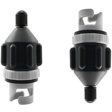 Imagem de TAODAN Adaptador de bomba SUP 2 peças conversor de bomba de ar adaptador de válvula de ar conector de cabeça de bombeamento convencional para prancha inflável de caiaque stand up paddle inflável,