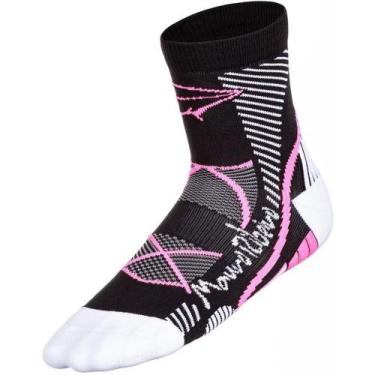 Imagem de Meia Feminina Mauro Ribeiro Cano Alto Preto/Rosa, Preto, Rosa, 39/43