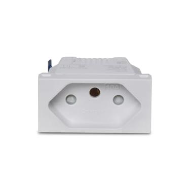 Imagem de Módulo Tomada 2P+T 10A Borne Automático Branco Orion S70205104, Schneider Electric
