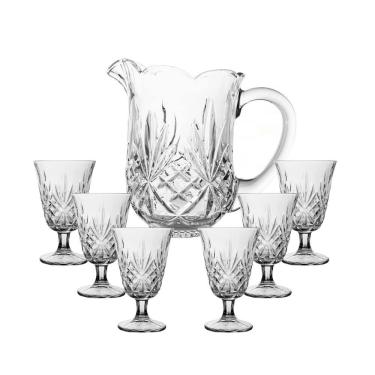 Imagem de Conjunto de Jarra com 6 Taças de Cristal Dublin - Lyor