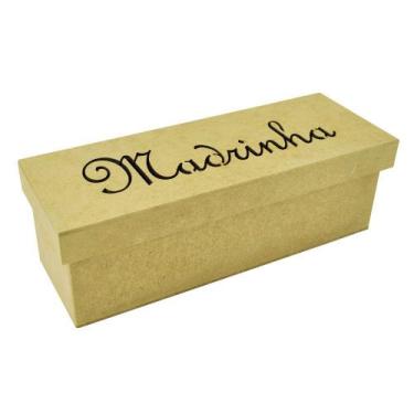 Imagem de Caixa Retangular Casamento Madrinha 23x8x7,5 Mdf Madeira - ATACADÃO DO