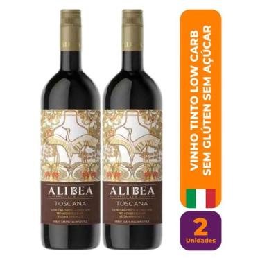 Imagem de Kit c/ 2 Vinho Tinto Vegano Toscana Low Carb Sem Açúcar Sem Glúten 750