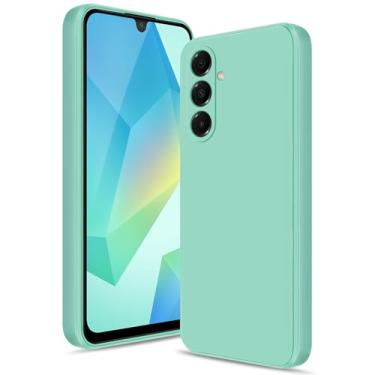 Imagem de Btstring Capa para Samsung Galaxy A16, capa de silicone macio com proteção de câmera atualizada, capa fina à prova de choque com forro de microfibra antiarranhões, verde menta