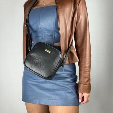 Imagem de Bolsa recuo em couro legítimo b.1051, Preto