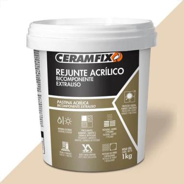 Imagem de Rejunte ceramfix acrilico 1kg bicomponente extraliso marfim 
