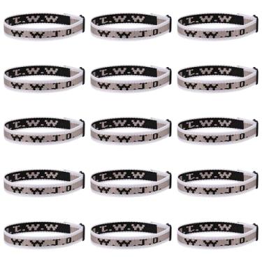 Imagem de Pmormyy 15 pulseiras WWJD para mulheres e homens, pulseiras de presente de Jesus Cristão, ajustável, What Would Jesus Do, Fibra de poliéster, Sem Pedra Preciosa