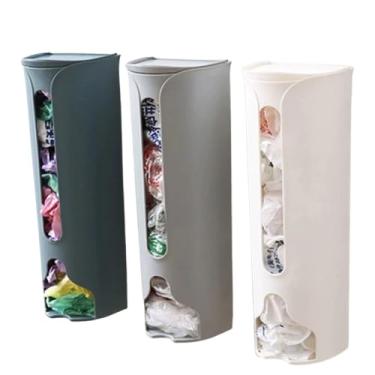 Imagem de Suporte Multiuso para Sacola de Plástico saco de Lixo Puxa Saco Dispenser Organização Prática para Cozinha e Banheiro (Cores Aleatórias)