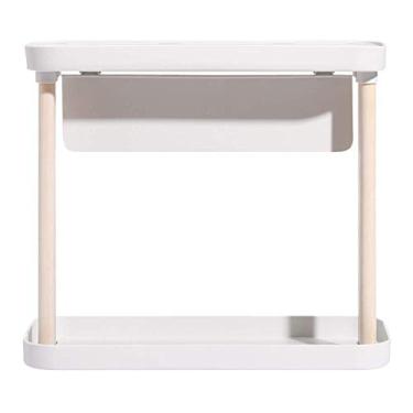 Imagem de MTYLX Prateleira de cozinha removível, prateleira de armazenamento, quarto, banheiro, armário decorativo, parede, armário de canto material de especiarias, branco, 38,5 x 16,8 x 32,5 cm