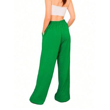 Imagem de Calça Feminina Pantalona Duna Alfaiataria Social com Elastico Cós alto