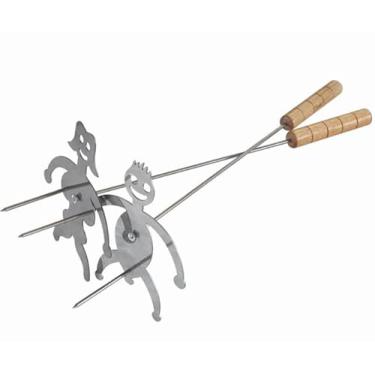 Imagem de Majoxin Assador De Cachorro-Quente 2 Peças, Palitos Aço Inoxidável, Assadores Marshmallow Com Palitos, Garfos Churrasco Para Fogueira, Acessórios Engraçados Churrasqueira, Camping, Festa (19,7" / 50