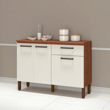 Imagem de Balcão Versalhes Nogueira Off-White - Kits Paraná