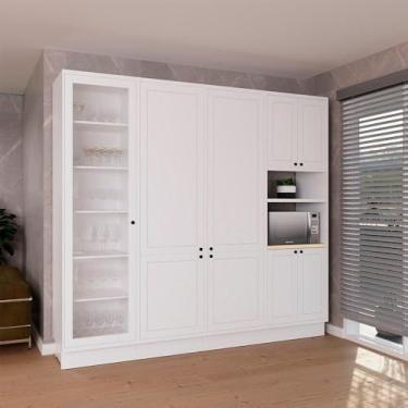 Imagem de Cozinha Modulada Pequena Herval Viana, 4 Peças, Branco Ártico, com Vidro