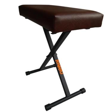 Imagem de Banqueta Teclado X Dobrável Marrom Texturizado Nikkal Banco Piano