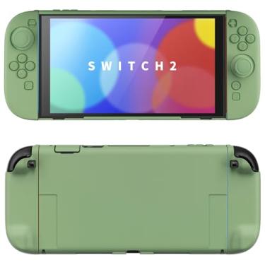 Imagem de PlayVital Hard Case for Nintendo Switch 2 with Extra Stand & Thumb Grip Caps | Split Design, Dockable Protective Full-Body Shell Cover for Nintendo Switch 2 | Solid Color Series, Matcha Green
