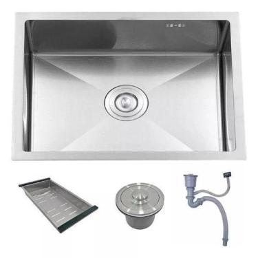 Imagem de Cuba Cozinha Gourmet Aço Inox Escovado 304 Completa 50X40 - Brinovar