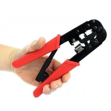 Imagem de Alicate De Crimpar Cabos De Rede Rj45 Rj12 E Rj11 Profissional Com Cat