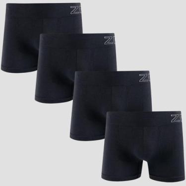 Imagem de Kit 4 Cueca Boxer Masculina Microfibra Sem Costura Zee Rucci Premium -