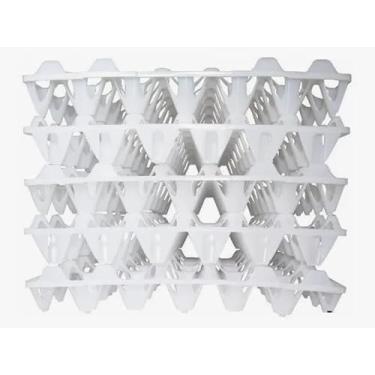 Imagem de Kit 5 Porta Ovos Bandeja Higiênica Cartela Plástica P/30 ovos (Branco)