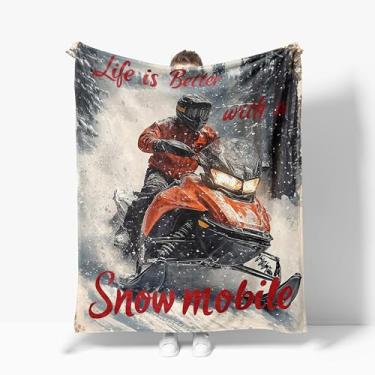 Imagem de Cobertor quente de flanela de pelúcia para motos de neve cobertor super macio de lã aconchegante felpudo cobertor de pelúcia presentes para crianças adolescentes adultos decoração de quarto 101 x 127