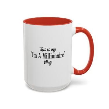 Imagem de Caneca de café I'm a Millionaire – Caneca com citação inspiradora engraçada – Presente para empreendedores, chefes ou sonhadores – Copo de cerâmica de 325 g – Ideia de presente de aniversário e Natal