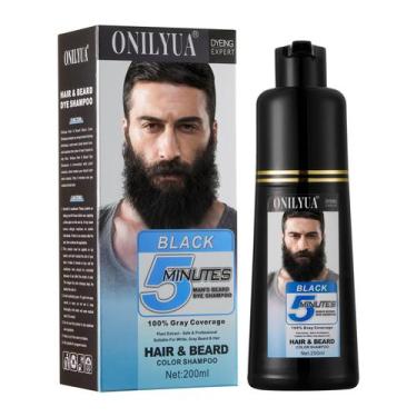 Imagem de Shampoo de tintura de barba Agthyuve Black Hair para homens 200mL