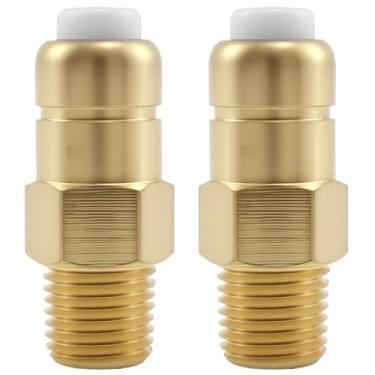 Imagem de Tzdxfgl Válvula de liberação térmica de 2 peças com rosca NPT de 1/10.2 cm, válvula de alívio térmico de latão, protetor de bomba de substituição para bomba de lavadora de pressão