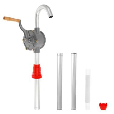 Imagem de LCZNXJJY Bomba de tambor de 5-55 galões 10 GPM Flow Bombas de combustível de barril manual, bomba giratória manual com tubo destacável de 101,6 cm, bomba de transferência de líquido manual para água,