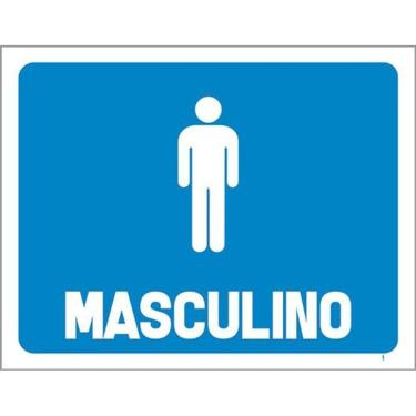 Imagem de Kit 3 Placas Horizontal Banheiro Masculino 36X46