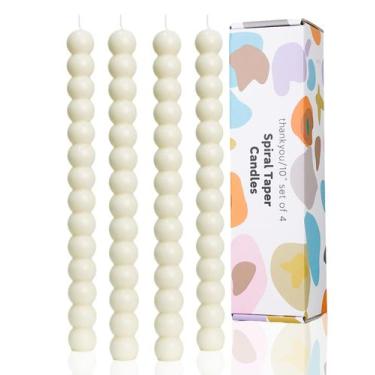 Imagem de Velas Candle LPUSA Ivory Spiral Taper 25,5 cm, 4 unidades