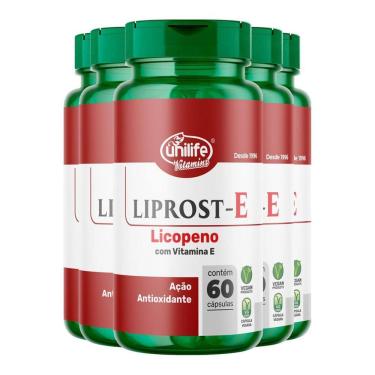 Imagem de Kit 5 Liprost E Licopeno Com Vitamina E Unilife 60 Cápsulas