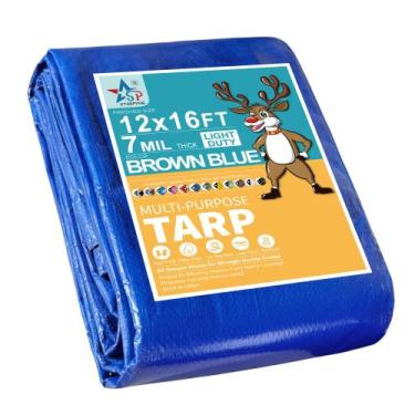 Imagem de Lona STARPYNG-7 Mil Blue Waterproof 3.7x4.9m com bordas reforçadas
