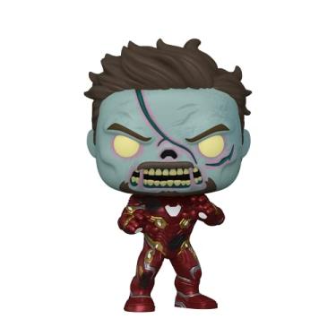 Imagem de Funko POP Marvel: What If? - Zombie Iron Man, Amazon Exclusive Glow in The Dark, Multicolor, (58178)