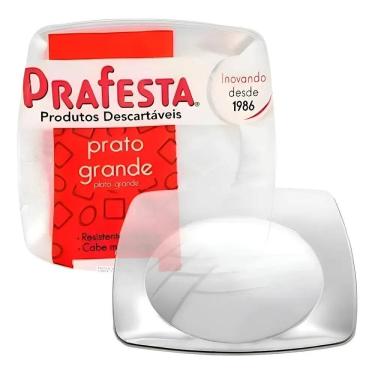 Imagem de Prato Acrílico Quadrado Grande De Festa 21Cm 30Unidades Cor