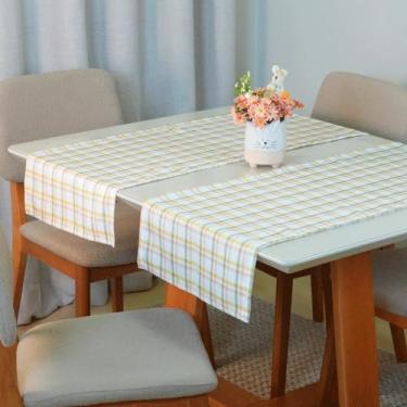Imagem de Caminho de Mesa em Microfibra, Estampa Xadrez Digital, 130x40cm, 3 Cores, Decorativo para Páscoa e Piquenique (6)