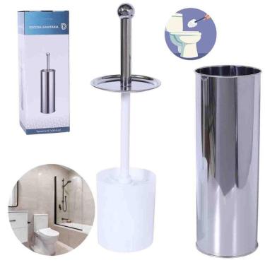 Imagem de Escova Sanitária Inox Prata Higiene Suporte Aço Inox