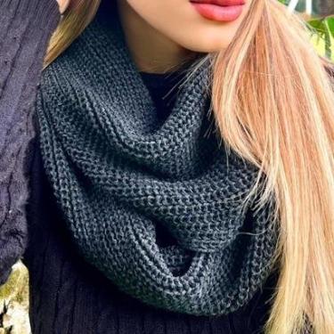 Imagem de Cachecol gola lã feminina masculina maxi tricot duas voltas-Feminino