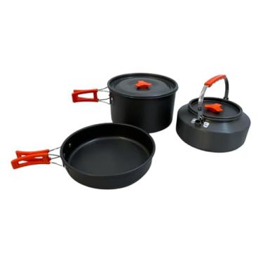 Imagem de Kit Jogo Panela Camping Chaleira Portátil Alumínio Trilha