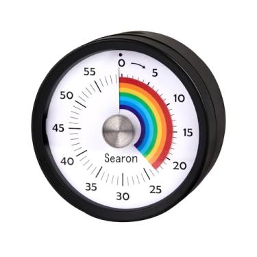 Imagem de Searon Temporizadores de cozinha para cozinhar, temporizador visual magnético para crianças professores sala de aula escola TDAH forno autismo ou adulto com necessidades especiais (preto)