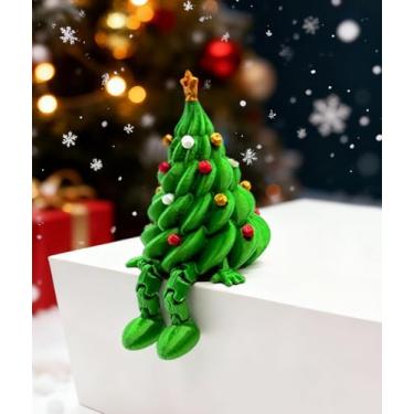 Imagem de 1 peça de decoração de mesa de árvore de Natal, linda estatueta de mesa para quarto, escritório