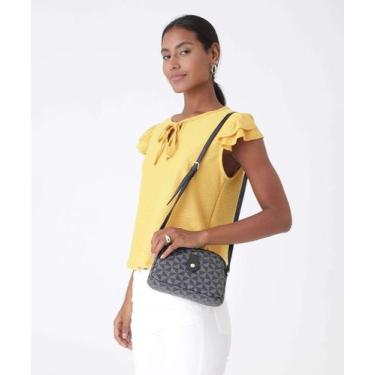 Imagem de Bolsa Transversal Crossbody Feminina Estampada Marisa-81347, UN, Preto