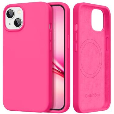Imagem de GolbinBox Capa magnética para iPhone 15, compatível com MagSafe, [forro de microfibra macio antiarranhões], capa protetora de silicone líquido fino à prova de choque para iPhone 15 de 6,1 polegadas