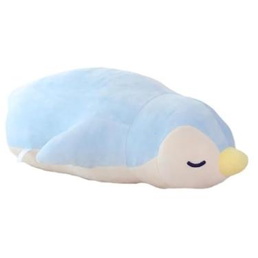 Imagem de Pelúcia Pinguim Deitado Fofinho 45cm – Design Coreano | Mimos Korea (Azul)