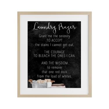 Imagem de Stupell Industries Impressão emoldurada Accept The Stains Laundry Prayer Birch Under Glass, design de Kim Allen, 16 x 13