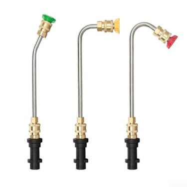 Imagem de Bocal de limpeza de alta pressão com 30 graus/90 graus/em forma de U kit adaptador de haste de arruela acessórios adequados para peças sobressalentes de máquina de lavar de cobre de aço inoxidável