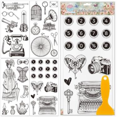 Imagem de GLOBLELAND 4 Folhas Vintage Victorian Lady Rub on Transfer Adesivos para Móveis 30 x 15 cm Decalques de Transferência de Bicicleta Fonógrafo UV Adesivos Autoadesivos para Quarto Sala de Estar Mesa