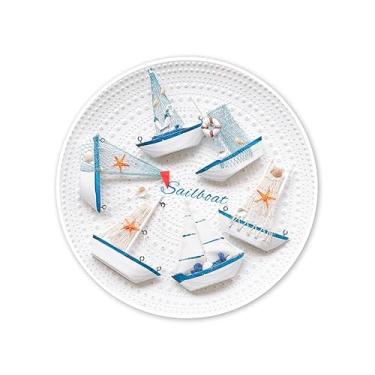 Imagem de Decoração de Barco a Vela Mediterrâneo Madeira Artesanal Modelo Pinho Detalhado para Festa Náutica Prateleiras Quarto Exposições em Hotéis Decorações